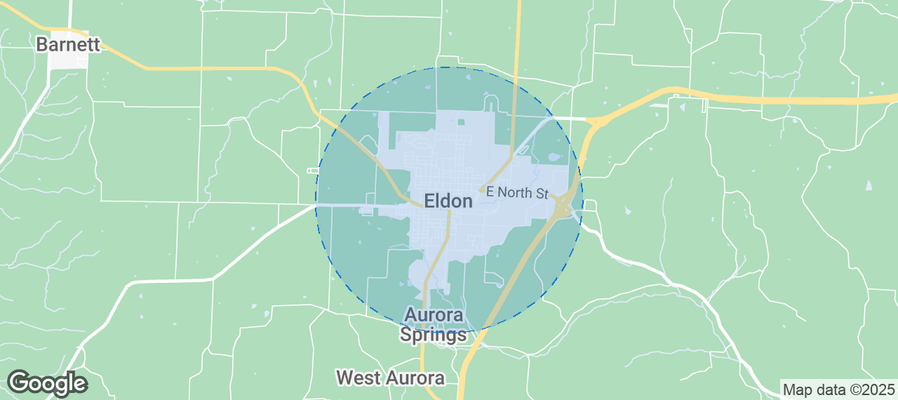 Map of Airbnb listings in Eldon