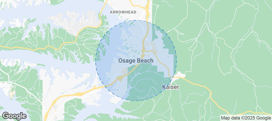 Map of Airbnb listings in Osage Beach