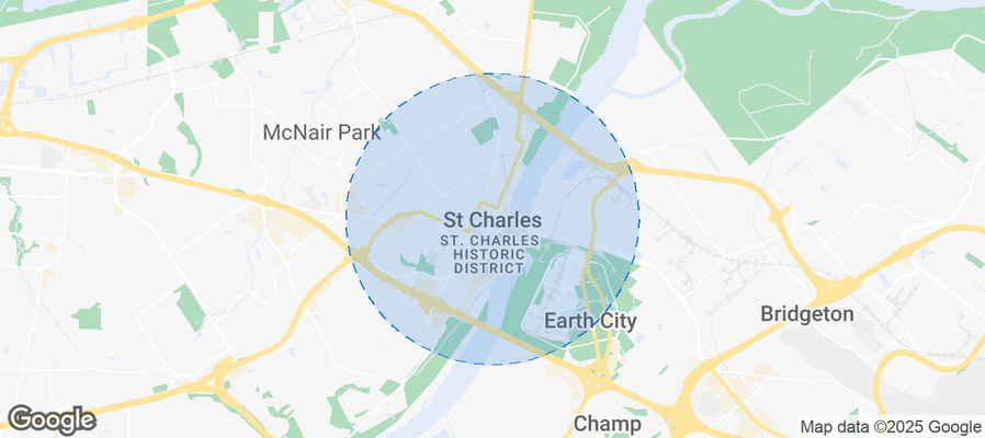Map of Airbnb listings in Saint Charles