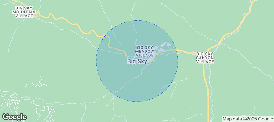 Map of Airbnb listings in Big Sky