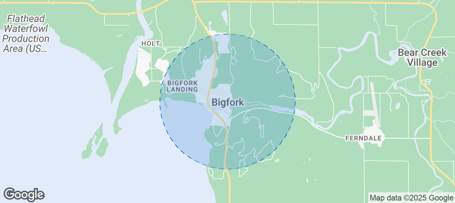 Map of Airbnb listings in Bigfork