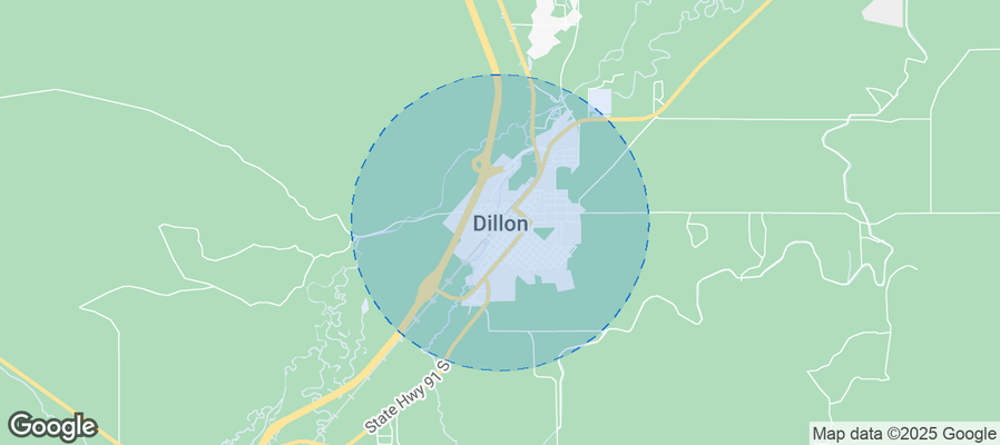 Map of Airbnb listings in Dillon