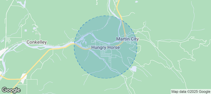 Map of Airbnb listings in Hungry Horse