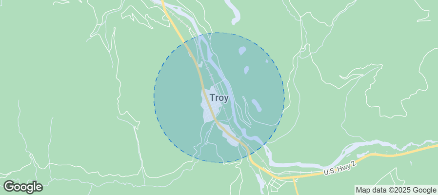 Map of Airbnb listings in Troy