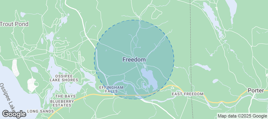 Map of Airbnb listings in Freedom