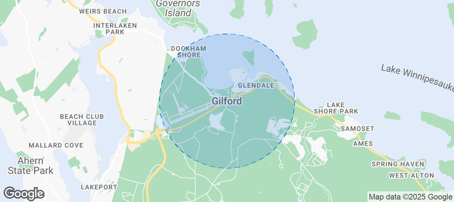 Map of Airbnb listings in Gilford