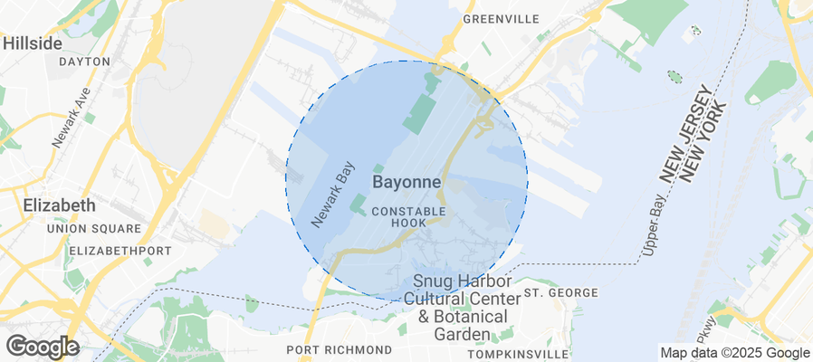 Map of Airbnb listings in Bayonne