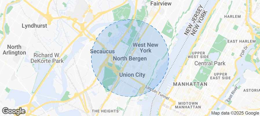 Map of Airbnb listings in North Bergen