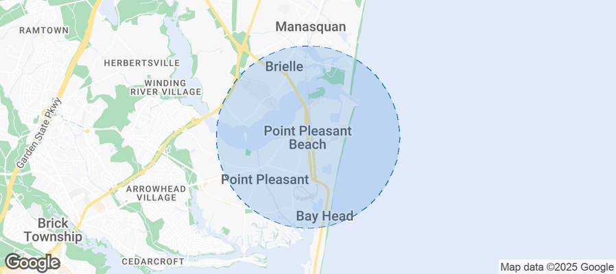 Map of Airbnb listings in Point Pleasant Beach