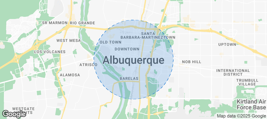 Map of Airbnb listings in Albuquerque