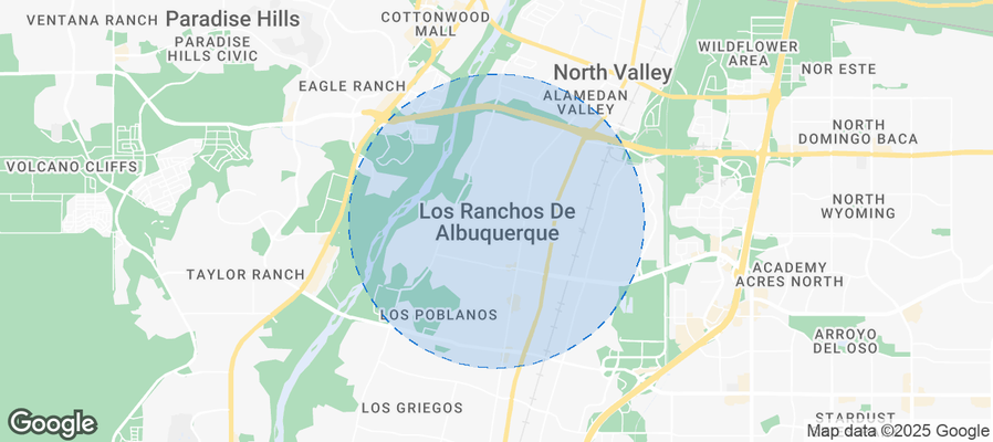 Map of Airbnb listings in Los Ranchos de Albuquerque