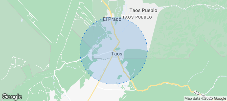 Map of Airbnb listings in Taos