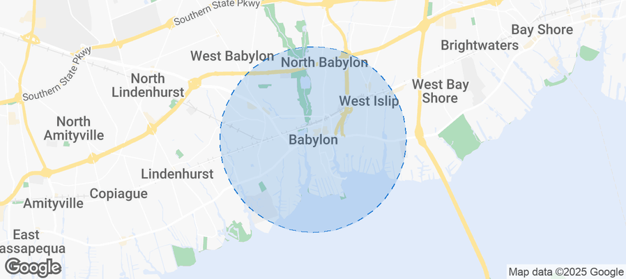 Map of Airbnb listings in Town of Babylon
