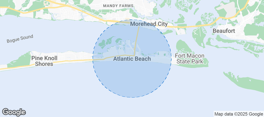 Map of Airbnb listings in Atlantic Beach
