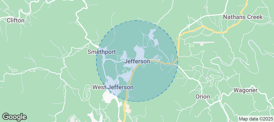 Map of Airbnb listings in Jefferson