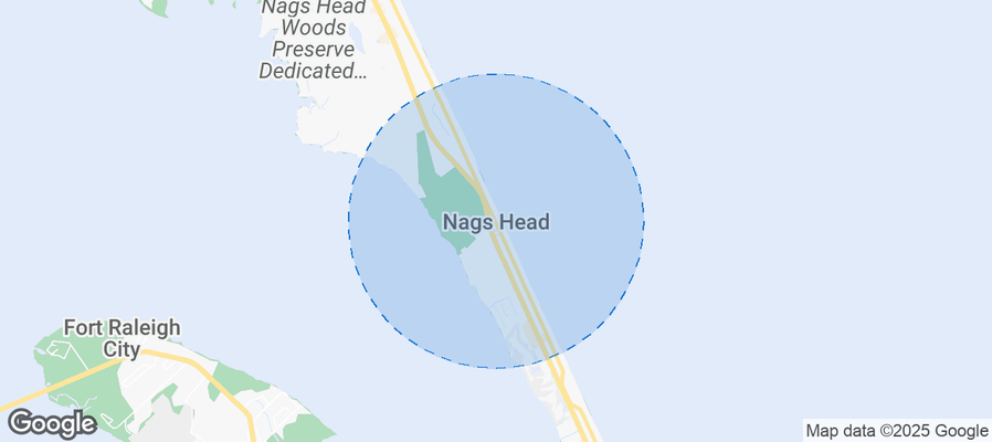 Map of Airbnb listings in Nags Head