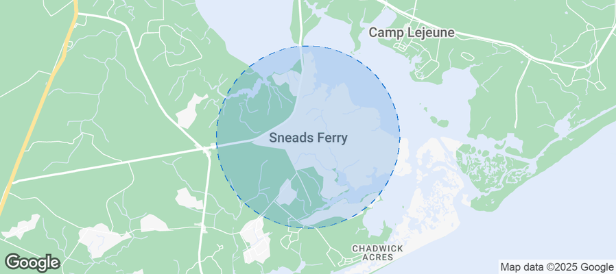 Map of Airbnb listings in Sneads Ferry