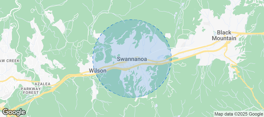 Map of Airbnb listings in Swannanoa