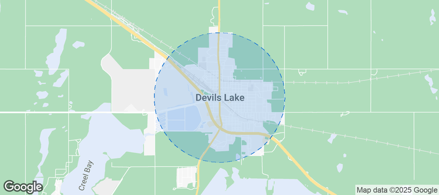 Map of Airbnb listings in Devils Lake
