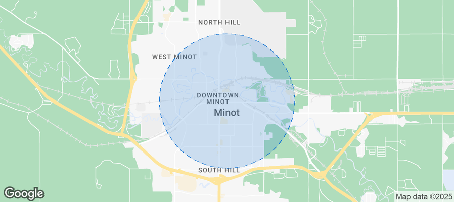 Map of Airbnb listings in Minot