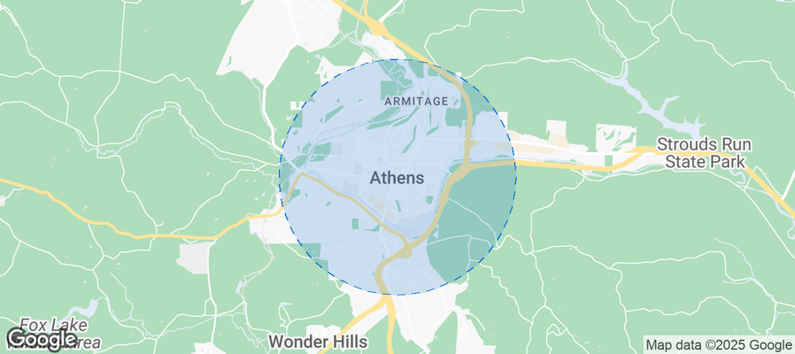 Map of Airbnb listings in Athens