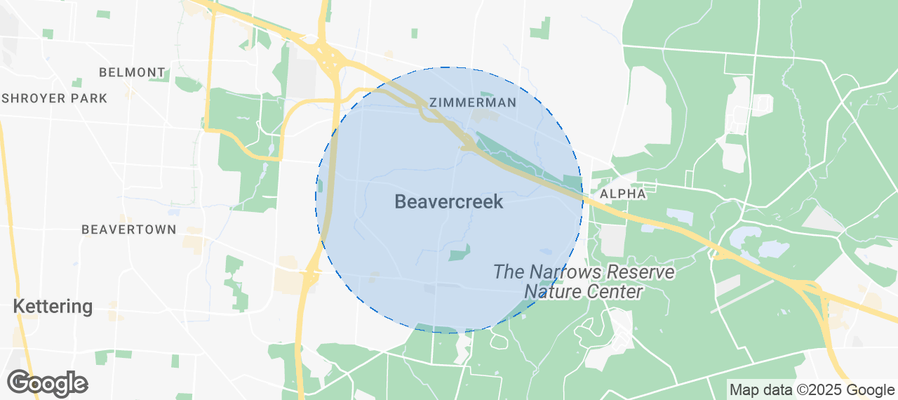 Map of Airbnb listings in Beavercreek