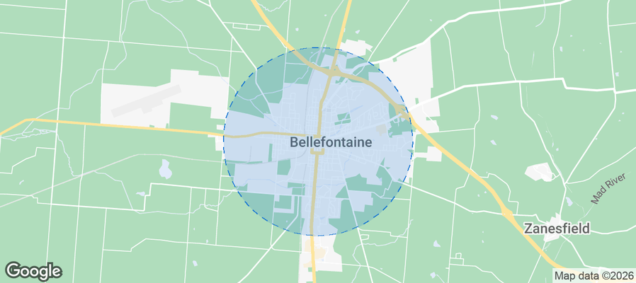Map of Airbnb listings in Bellefontaine