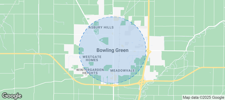 Map of Airbnb listings in Bowling Green