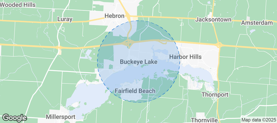Map of Airbnb listings in Buckeye Lake