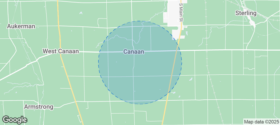 Map of Airbnb listings in Canaan Township