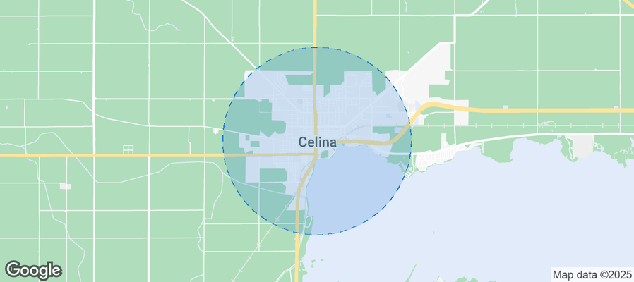 Map of Airbnb listings in Celina