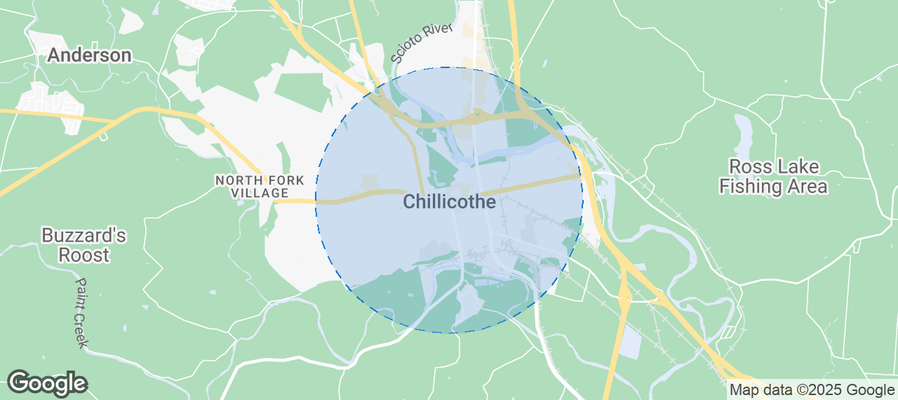 Map of Airbnb listings in Chillicothe