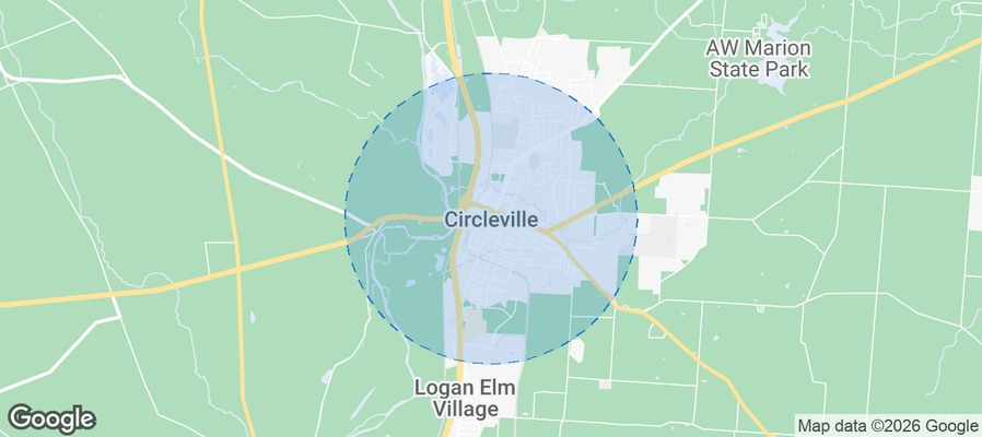 Map of Airbnb listings in Circleville