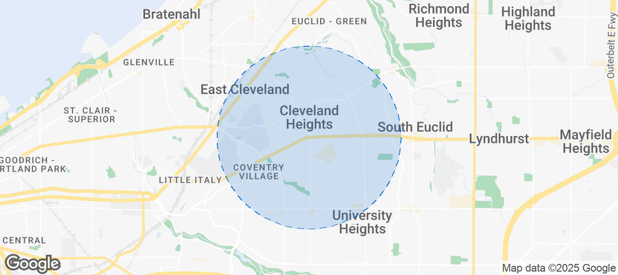 Map of Airbnb listings in Cleveland Heights