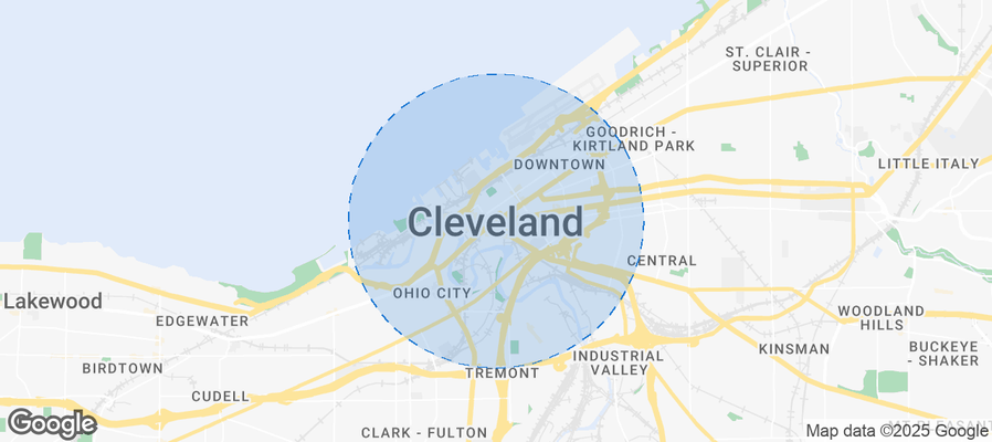 Map of Airbnb listings in Cleveland