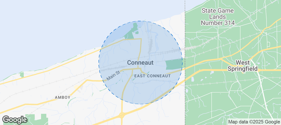 Map of Airbnb listings in Conneaut