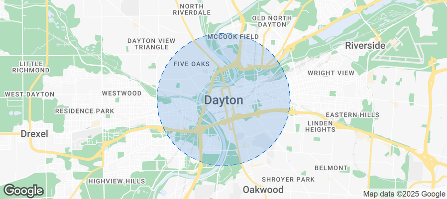 Map of Airbnb listings in Dayton