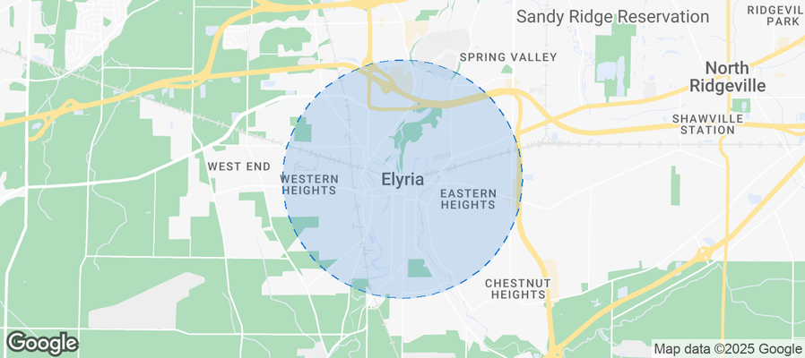 Map of Airbnb listings in Elyria