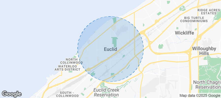 Map of Airbnb listings in Euclid
