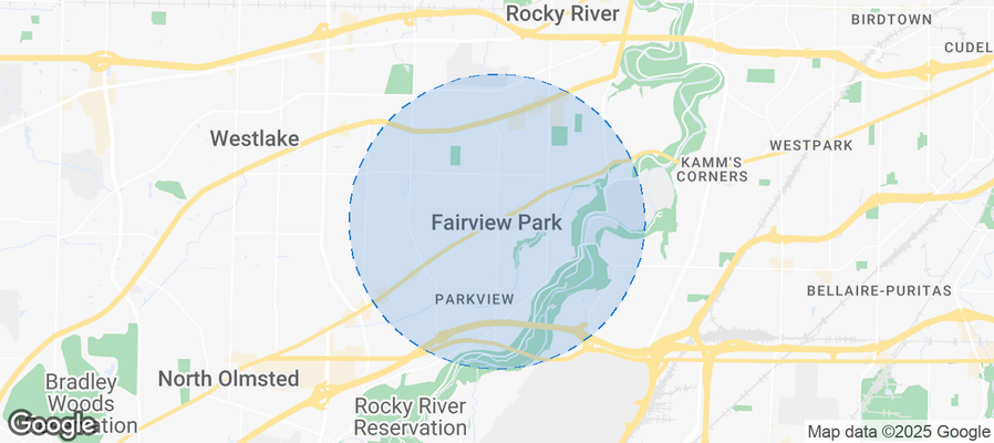 Map of Airbnb listings in Fairview Park
