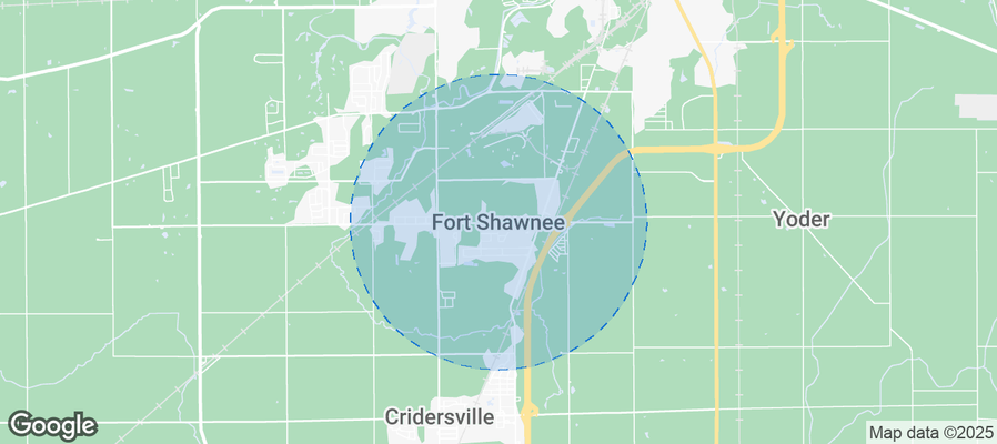 Map of Airbnb listings in Fort Shawnee