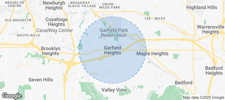 Map of Airbnb listings in Garfield Heights