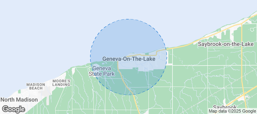 Map of Airbnb listings in Geneva-On-The-Lake