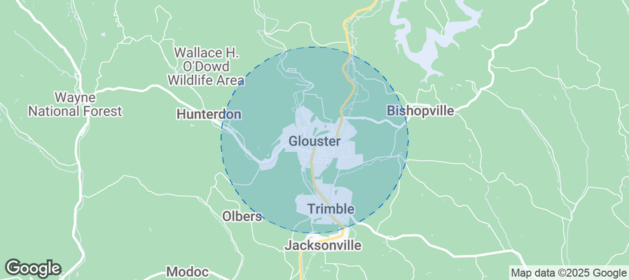 Map of Airbnb listings in Glouster