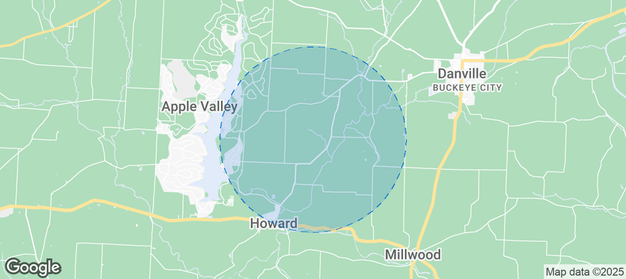 Map of Airbnb listings in Howard Township