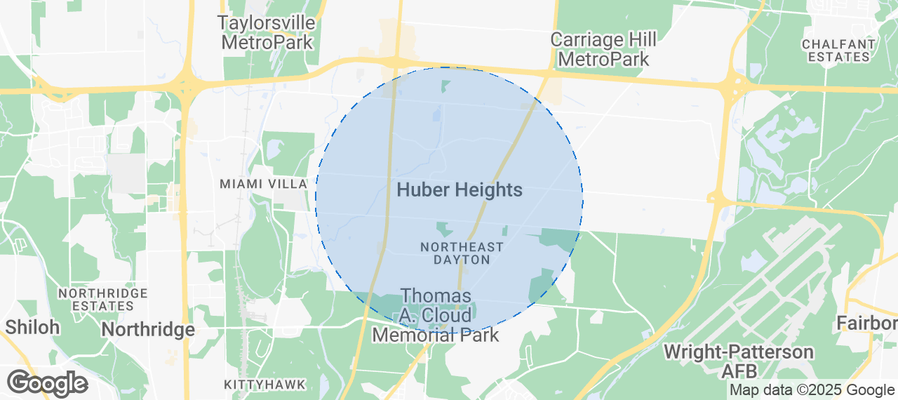 Map of Airbnb listings in Huber Heights