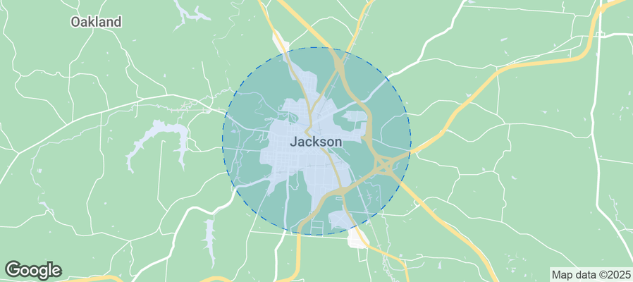 Map of Airbnb listings in Jackson
