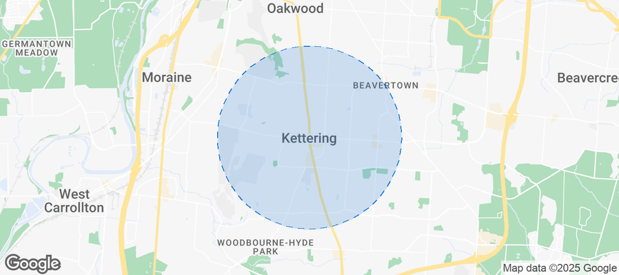 Map of Airbnb listings in Kettering