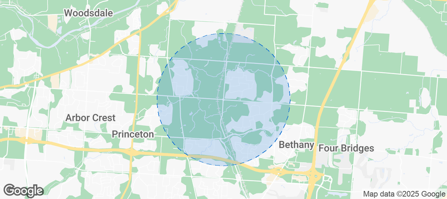 Map of Airbnb listings in Liberty Township