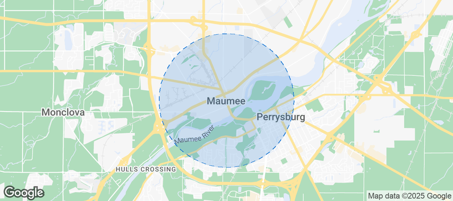 Map of Airbnb listings in Maumee